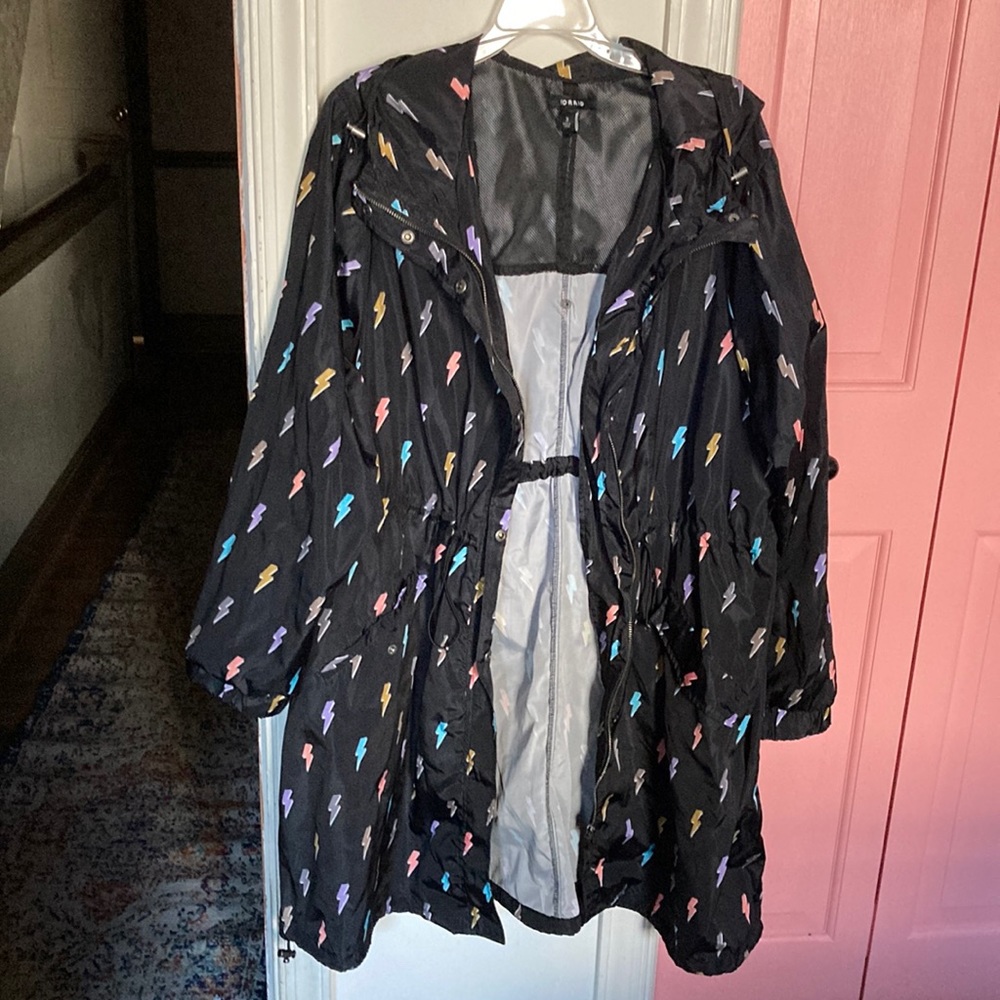 Unusual, fun raincoat from Torrid.  Size 3